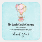 ベアウォーター・カラービジネスでかわいい熱気球 スクエアシール (正面)