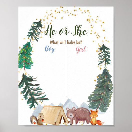 ベアウッドランド動物キャンパー投票ボードポスター ポスター (正面)