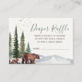 ベアウッドランド赤ちゃんシャワーおむつラッフル エンクロージャーカード (正面)