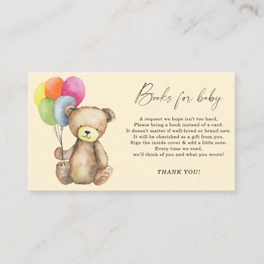 ベアエレガントベビーブックリクエスト エンクロージャーカード (正面)