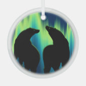 ベアオーナメントパーソナライズされたオーロラベアーズデコレーション ガラスオーナメント (正面)