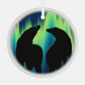 ベアオーナメントパーソナライズされたオーロラベアーズデコレーション ガラスオーナメント (裏面)