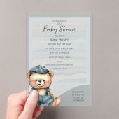 ベアカジュアル魅力的ベビーシャワー招待状 アクリル招待状 (インサイチュ (ポータブル))