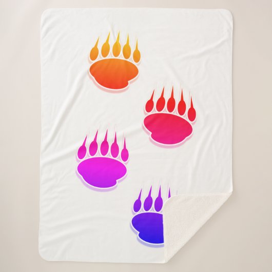 ベアカラフルポーはセラミックタイルの丸時計を印刷 シェルパブランケット (正面)