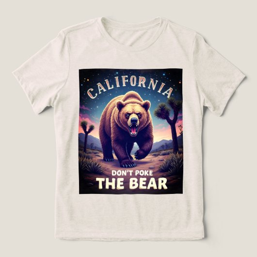 ベアカリフォルニア州旗グラフィックティーを突っ込まない トライブレンドＴシャツ (デザイン正面)