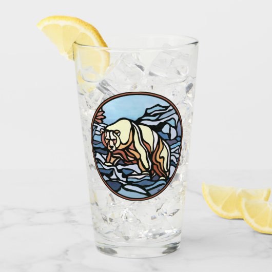 ベアガラストライバル極性ベアガラスパーソナライズされた タンブラーグラス (アイス正面)