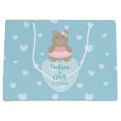 ベアガーリークブプリンセスベビーファーストバースデーパーティー ラージペーパーバッグ (正面)