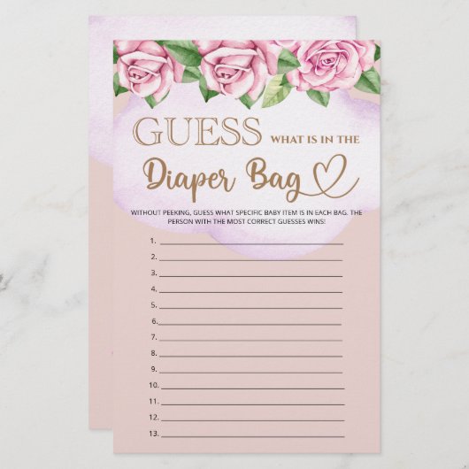 ベアガールの赤ちゃんシャワー何おむつバッグ (正面/裏面)