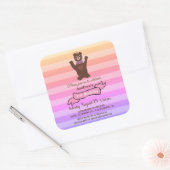 ベアガール誕生日誕生日シール スクエアシール (封筒)