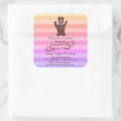 ベアガール誕生日誕生日シール スクエアシール (バッグ)