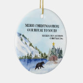 ベアキャビン湖の山々我々の家からあなたの家へ セラミックオーナメント (右)