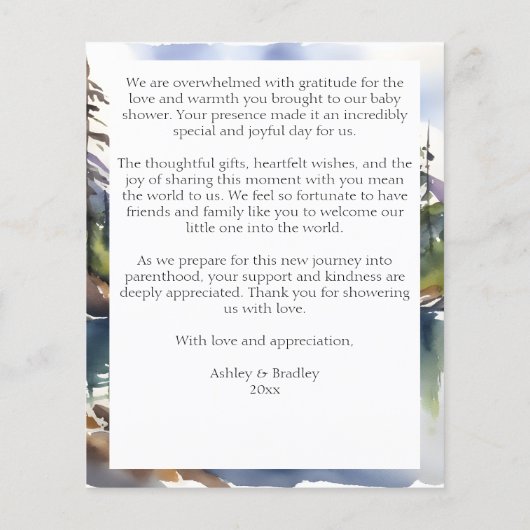 ベアキュブの冒険は赤ん坊のシャワー感謝していを待っている (裏面)