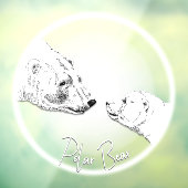 ベアキュブデカールカスタムポーラベアアートウィンドンシッキング ウィンドウサイン (シート3)