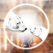 ベアキュブデカールカスタムポーラベアアートウィンドンシッキング ウィンドウサイン (シート2)