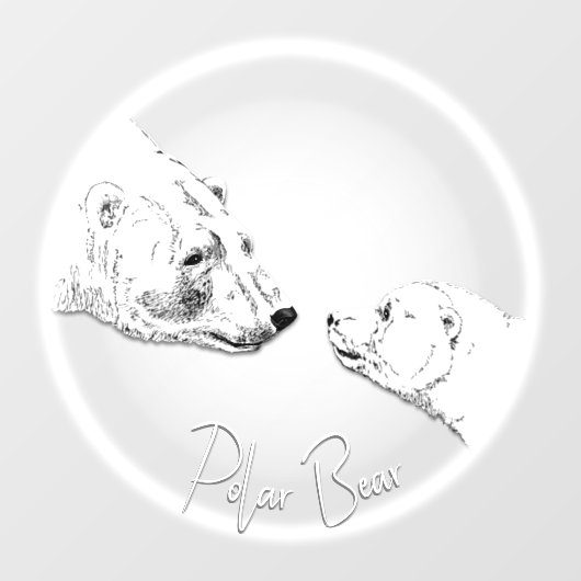 ベアキュブデカールカスタムポーラベアアートウィンドンシッキング ウィンドウサイン (シート)