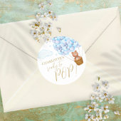 ベアキュブポップ・アートのブルー赤ちゃんシャワーを心待ちにする準備ができている ラウンドシール