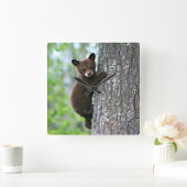 ベアキュブ登山Aツリー スクエア壁時計 (ホーム)