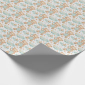 ベアキュートベビーパステルウォーターカラーパターン ラッピングペーパー (角)