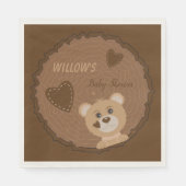 ベアキューブウッドランドテーマベビーシャワーペーパーナプキン スタンダードランチョンナプキン (正面)