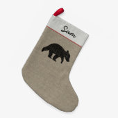 ベアキューブシルエットキュートワイルドライフカントリーカスタム スモールクリスマスストッキング (正面 (吊り時))
