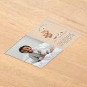 ベアクリームバルーンフォト1st誕生日招待状 アクリル招待状 (レイダウン)