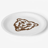 ベアグリズリーブラウン素朴ウッドランドフォーク動物 ペーパープレート (アングル)