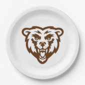 ベアグリズリーブラウン素朴ウッドランドフォーク動物 ペーパープレート (正面)