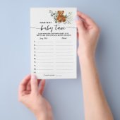 ベアグリーナリーネームベビーチューンベビーシャワーゲームカード チラシ (ハンドル)