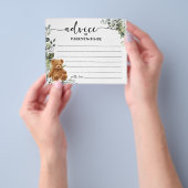 ベアグリーンアドバイスママ&パパベビーシャワーカード チラシ (手)