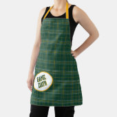ベアグリーン&金ゴールドプレイドパターンゲームデー エプロン (インサイチュ)