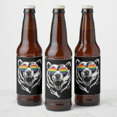 ベアゲイLGBTQレインボーサングラスプライド国旗 ビールラベル (ボトル)
