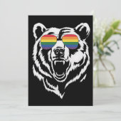 ベアゲイLGBTQレインボーサングラスプライド国旗 招待状 (スタンド正面)