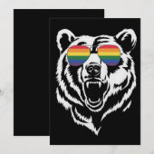 ベアゲイLGBTQレインボーサングラスプライド国旗 招待状 (正面/裏面)