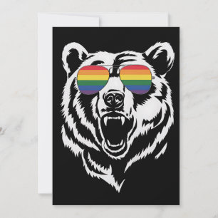 ベアゲイLGBTQレインボーサングラスプライド国旗 招待状