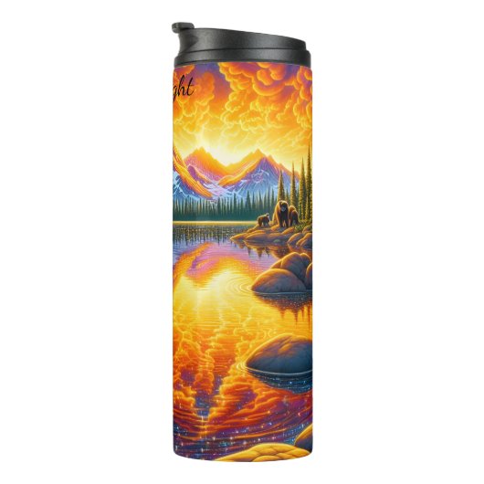 ベアサイケデリックマウンテンレイクサンセット タンブラー (回転右)