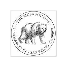 ベアスケッチ |ラウンドファミリ名と差出人住所