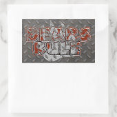 ベアズシルバーポースチールバックでグランジブラウン 長方形シール (バッグ)