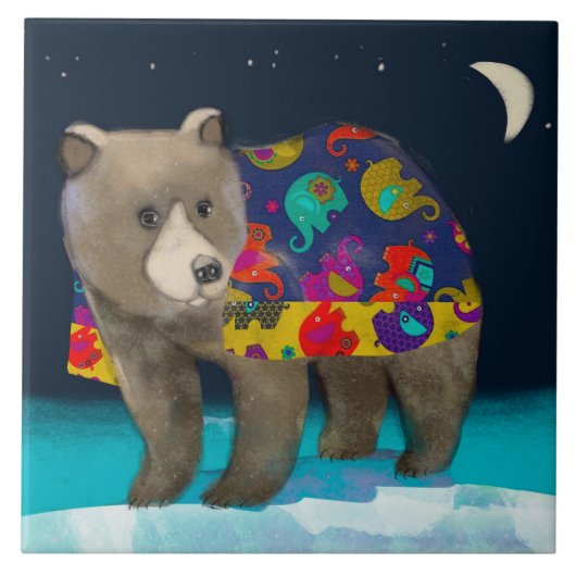 ベアセラミックタイル/五徳(6インチ角) タイル (正面)