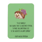 ベアセルフエマーソン引用文とヘッジホッグ マグネット (縦)