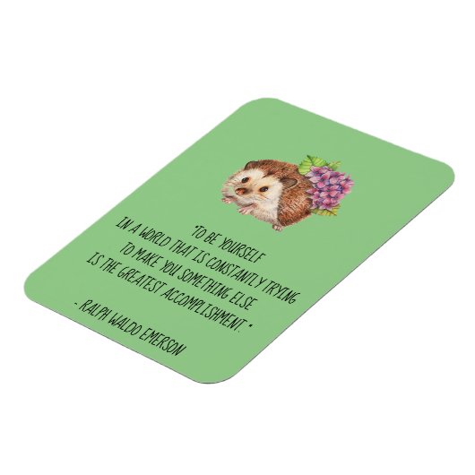 ベアセルフエマーソン引用文とヘッジホッグ マグネット (左側)