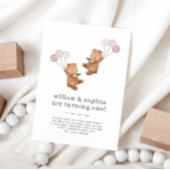 ベアツインガールズジョイント1st誕生日招待状 招待状