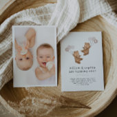 ベアツインガールズフォトジョイント1st誕生日招待状 招待状