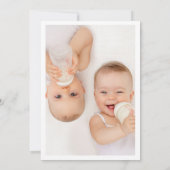 ベアツインガールズフォトジョイント1st誕生日招待状 招待状 (裏面)