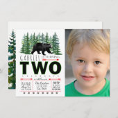 ベアツリーズボーイ2nd誕生日パーティの招待状 招待状 (正面/裏面)