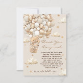 ベアテーマバーリー待ち金ゴールドベビーシャワー サンキューカード (正面)