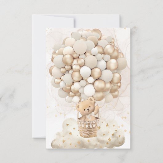 ベアテーマバーリー待ち金ゴールドベビーシャワー サンキューカード (裏面)