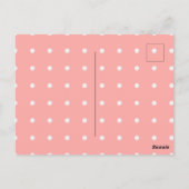 ベアテーマピンクピーチホットエアバルーンベビーシャワー ポストカード (裏面)