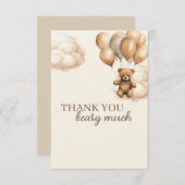 ベアテーマベビーシャワーサンキューカード サンキューカード (正面/裏面)