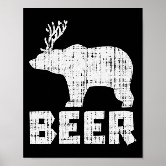 ベアディアビール飲おもしろい飲狩りキャンプパパ ポスター