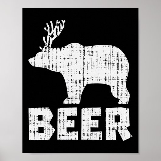 ベアディアビール飲おもしろい飲狩りキャンプパパ ポスター (正面)